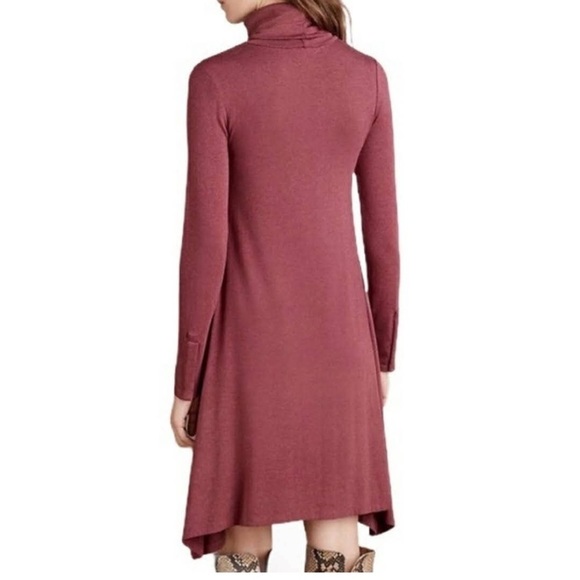 Anthropologie Turtleneck Jersey Knit Dress Asymmetric Hem Size Small - Picture 8 of 8